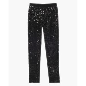 Chico's Sequins and Panne Tapered Ankle Pants in Black Size 18